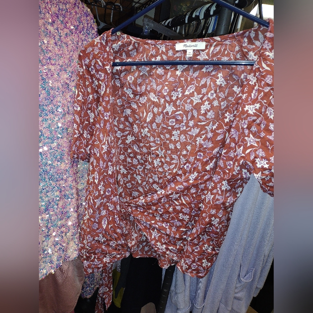 Madewell Cropped Wrap Shirt Size XS